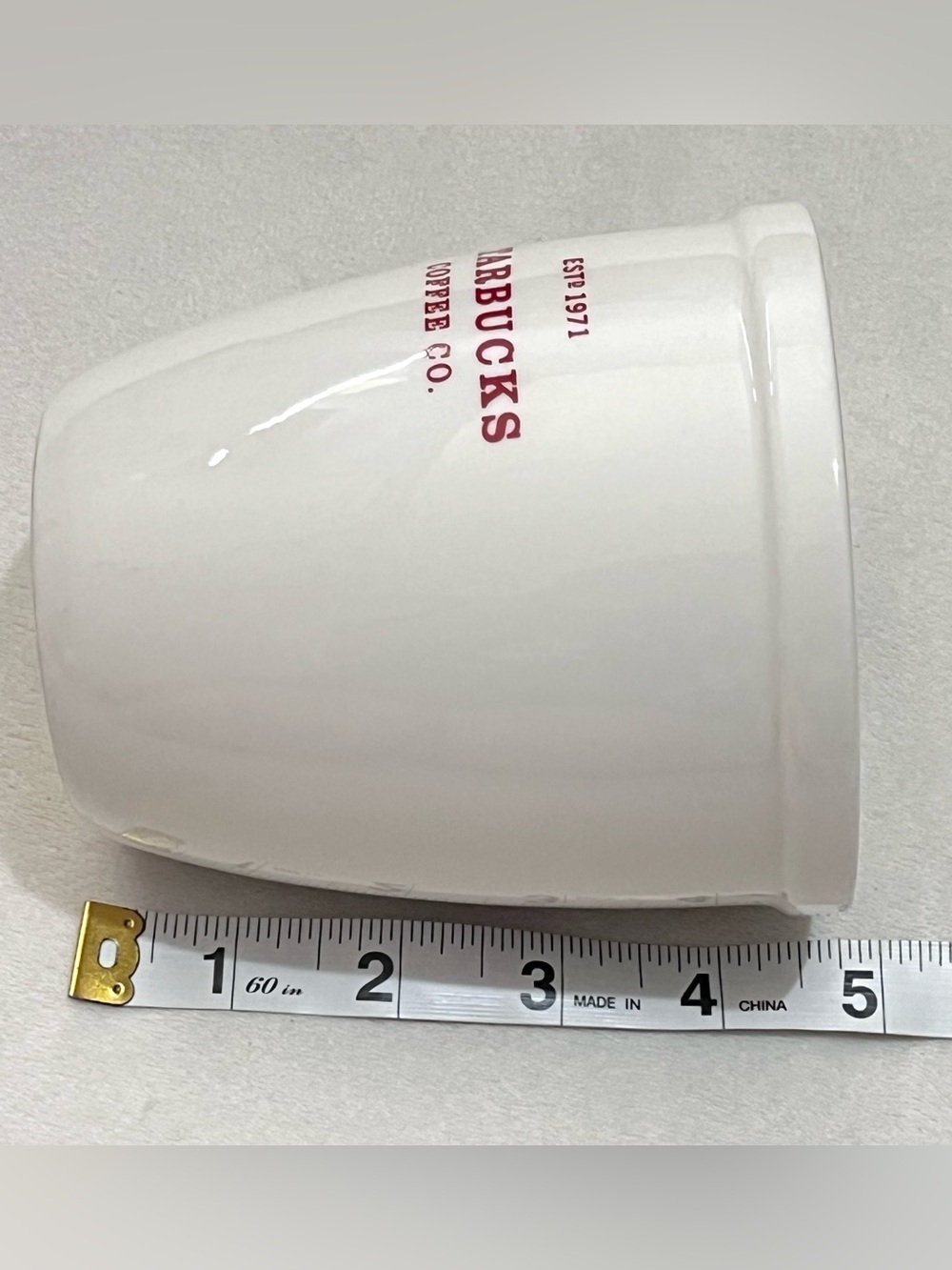 Starbucks Coffee Co 2007 Holiday Abbey White Ceramic Mug with Red Logo Est 1971 - Picture 9 of 9